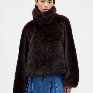 Gap x Sandy Liang Vegan Fur Half Zip Pullover